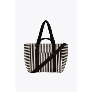 NWT Beis Vacation Tote Beach Bag in Black Stripe